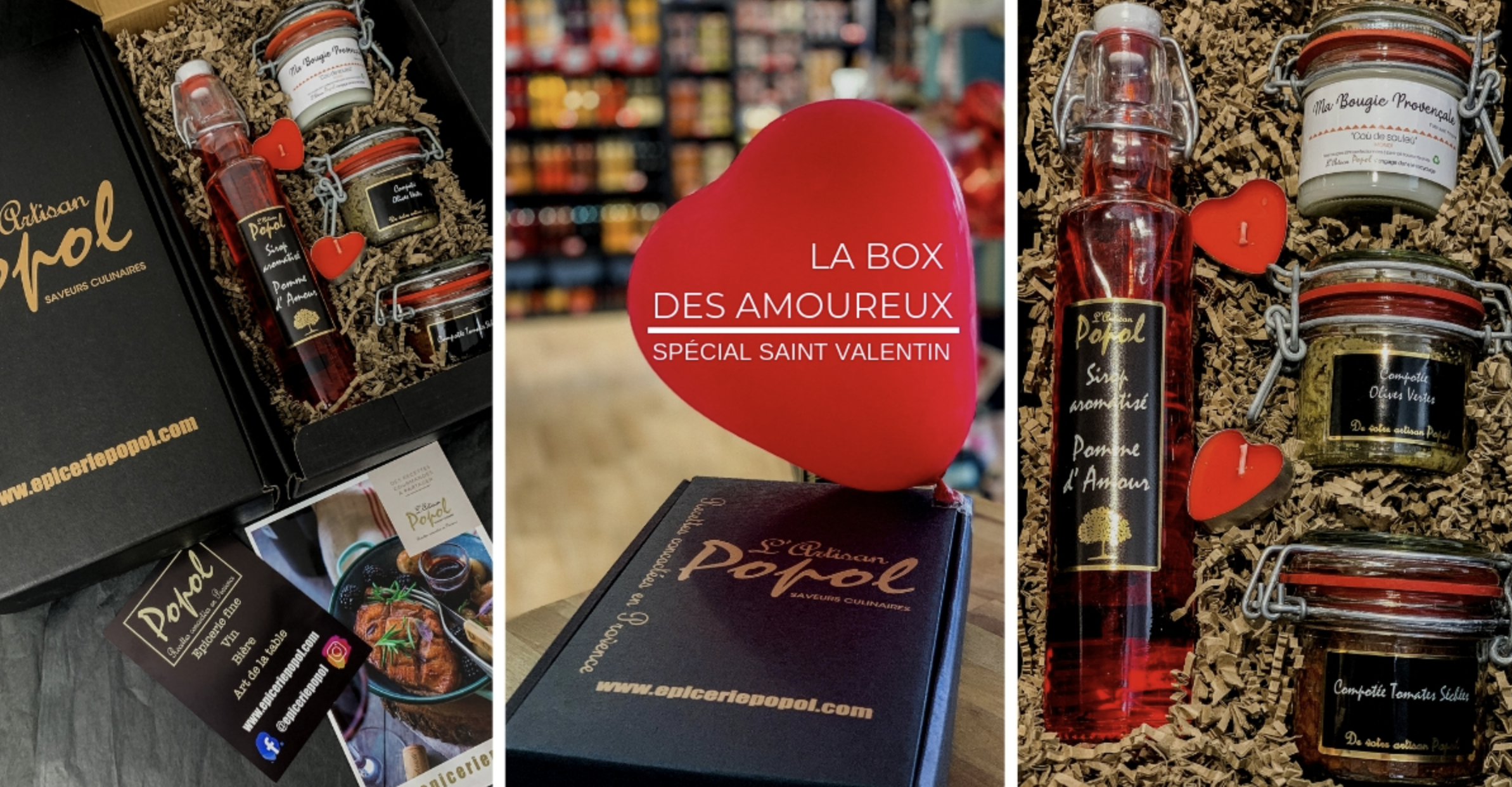Coffret epicerie popol cadeau local saint valentin