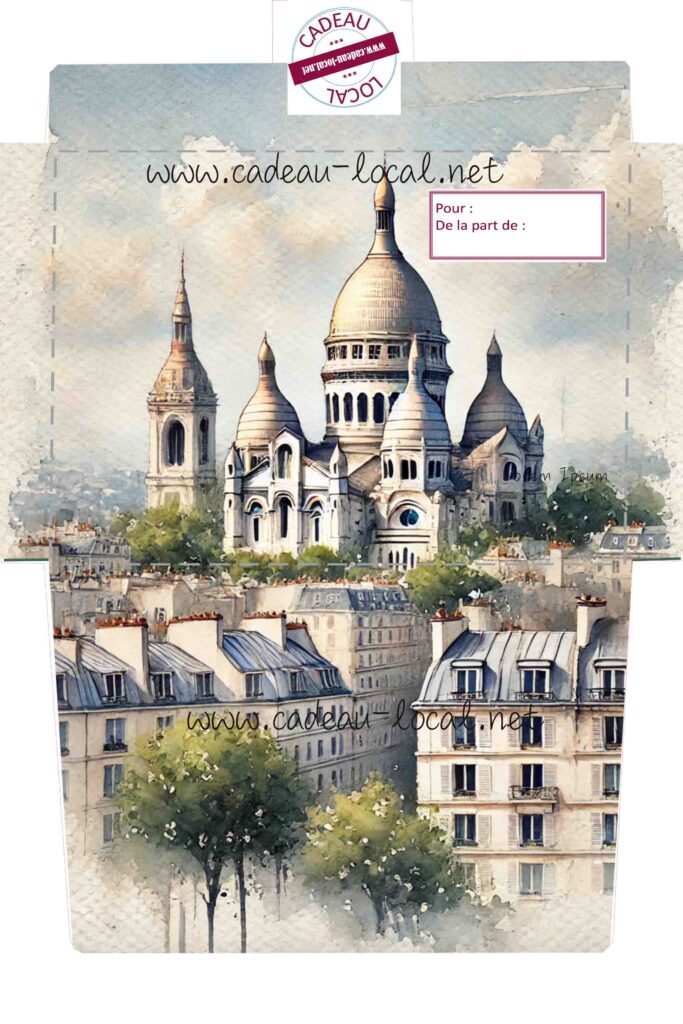 Enveloppe Paris Sacré Coeur gratuite